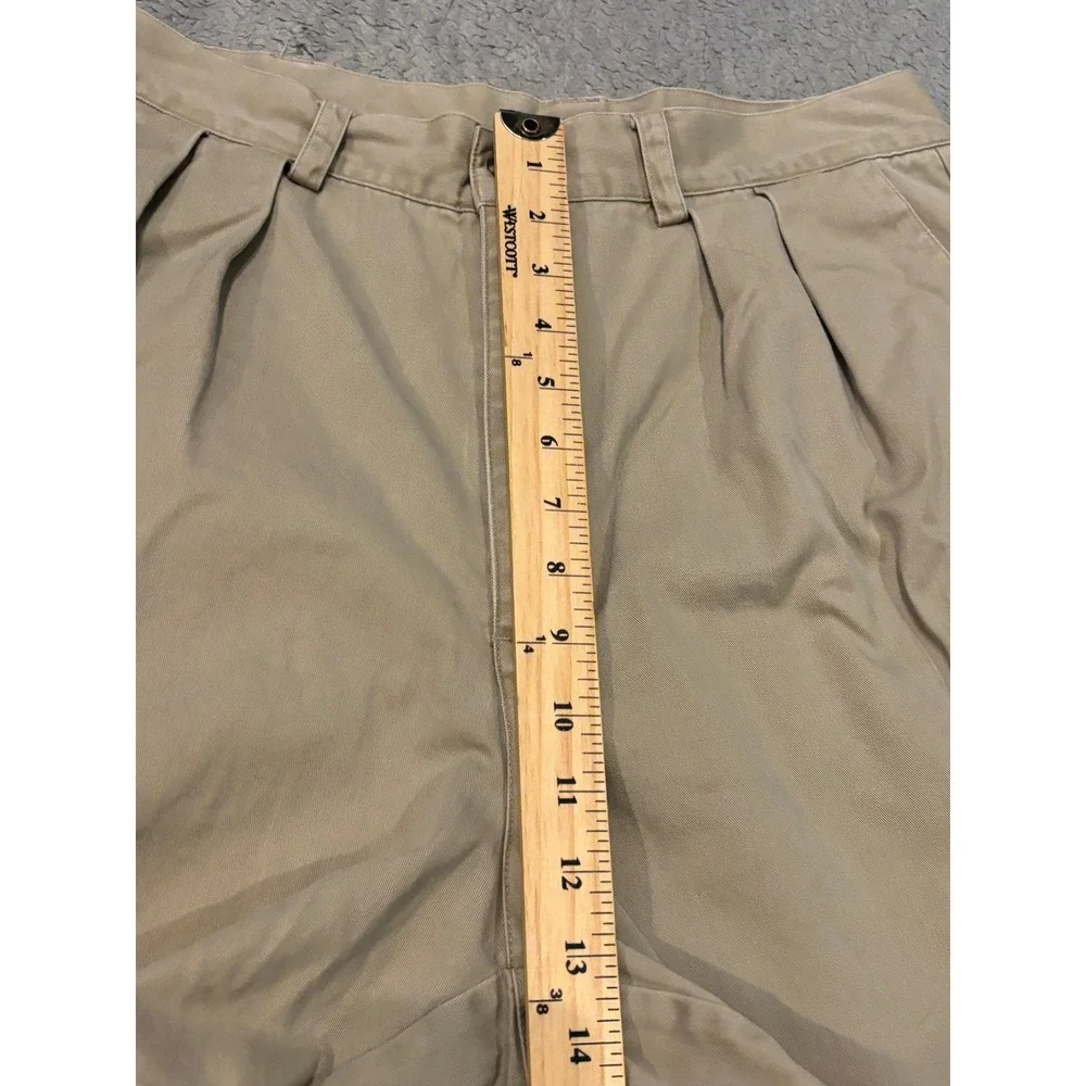 Vintage Gap Khakis Pleated High Rise Cotton Shorts Khaki Tan Size 14 Mens 30